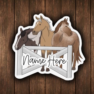 Customizable Equestrian Sticker 3 Horses Over Fence Custom Decal Equestrian Gift Sticker