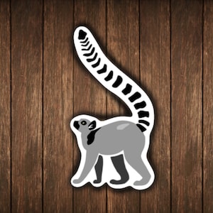Pegatina de lémur calcomanía de vida silvestre Lemur lindo cuidador del zoológico hecho a mano vinilo calcomanía resistente al agua envío gratis