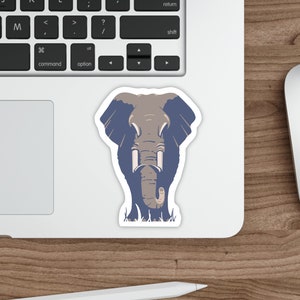 Elephant Sticker African Elephant Vinyl Decal Water Bottle Sticker Laptop Decal Elephant Car Decal