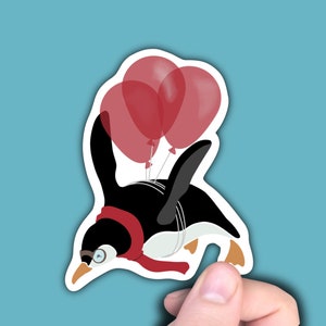 Flying Penguin Sticker Cute Penguin Decal Water Bottle Sticker Laptop Decal Cute Penguin Lover Gift