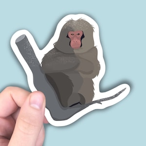 Schnee Affe Aufkleber Wildtier Aufkleber Japanischer Macaque Zookeeper Handgemacht Vinyl Aufkleber Wasserabweisend Kostenloser Versand