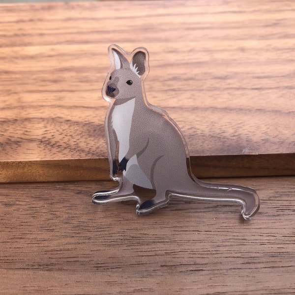 Wallaby Acrylic Pin Wildlife Collection Cute Acrylic Wallaby Pin Collectible Wildlife Pins Zoo Animals Backpack Pins
