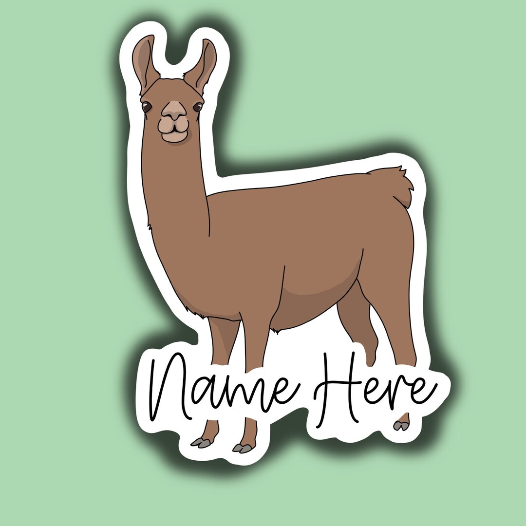 Customizable Llama Sticker Llama Decal Gift for Llama Lover Handmade