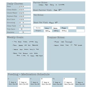 Horse Care Checklist Digital Download Horse Profiles Support Teams ...