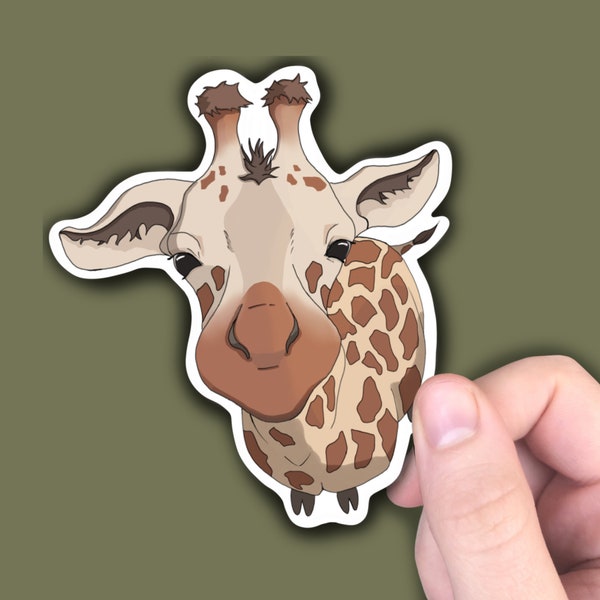 Giraffe Sticker Unique Giraffe from Above Laptop Decal Wildlife Giraffe Water Bottle Sticker for the Giraffe Lover and Animal Lover Gift