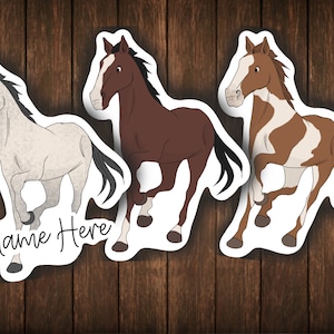 Customizable Animation Horse Sticker Personal Decal Cartoon Horse Gift For Equestrian Handmade Sticker Illustration Trotting Horse Decal