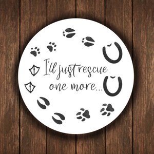 Animal Prints Vinyl Sticker, Rescue Collection, Rescue Decal, Support Rescues, Water Resistant, 3 x 3in, Free Shipping