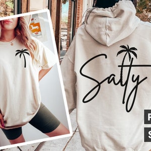 SVG salado, SVG de verano de moda, SVG de verano salado, SVG de playa, SVG de verano de palmeras, Vibras de verano png, Diseño de camiseta de moda png