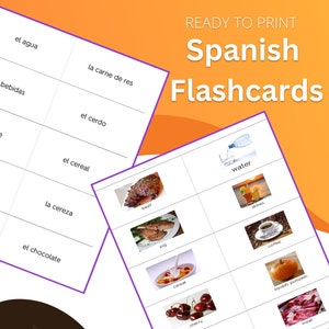 Foods - Spanish/English Flashcards