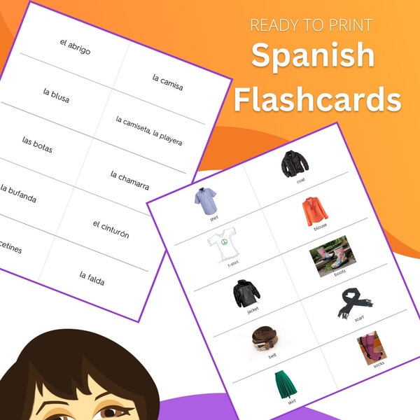 Clothing - Spanish/English Flashcards