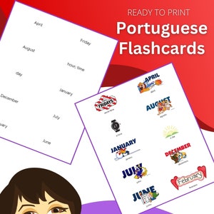 Jours, mois et heure - Flashcards en portugais
