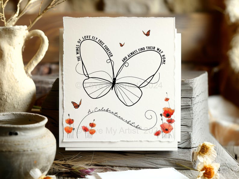 Sympathy Card: Wings of Love Memorial Print (digital Download) - Etsy