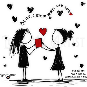 Heartfelt Message to your Sister & Best Friends Printable Card, High Resolution, PNG and JPG - DIY Sublimation Craft