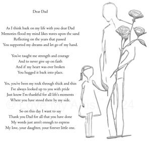 Father of the Bride Wedding Poem, Birthday Card to Dad - PNG, JPG, PDF for Do it Yourself Card Making