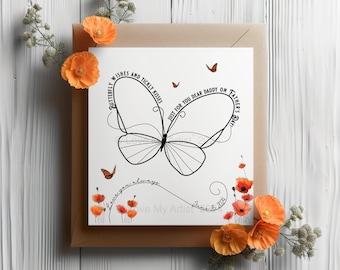 Fathers Day Card for Kids: Printable Butterfly Handprint Design