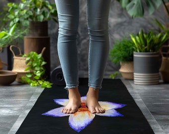 Yoga Mat for Self Love, Daily Inspirational Meditation, Mental Health Fitness, Mommy and Me Exercise