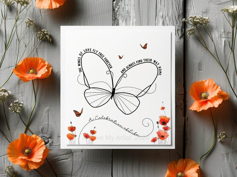 Sympathy Card: Wings of Love Memorial Print (digital Download) - Etsy