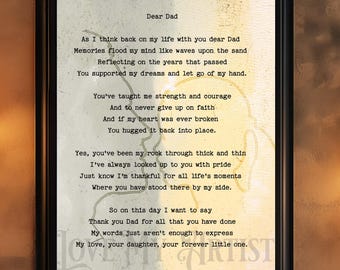 Father of the Bride Card - Wedding Poem for Dad Download