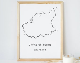 Affisch för departementet Alpes-de-Haute-Provence, affisch för Alpes-de-Haute-Provence, affisch för det franska departementet, affisch för Frankrike