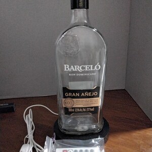 BARCELO Rum Bottle led , only 1   Botella Led de Run Barcelo