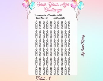 Save Your Age Savings Challenge: A5 A6 A7 Budget Planner (Digital Download)