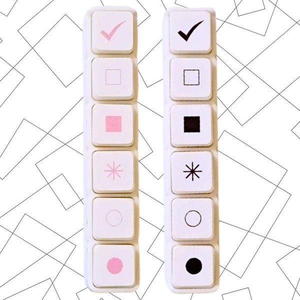 Minimalist Planner Icon Stamp Set – Self Inking 6 Essential Icons – Bullet Journal & Budget Planning Tool