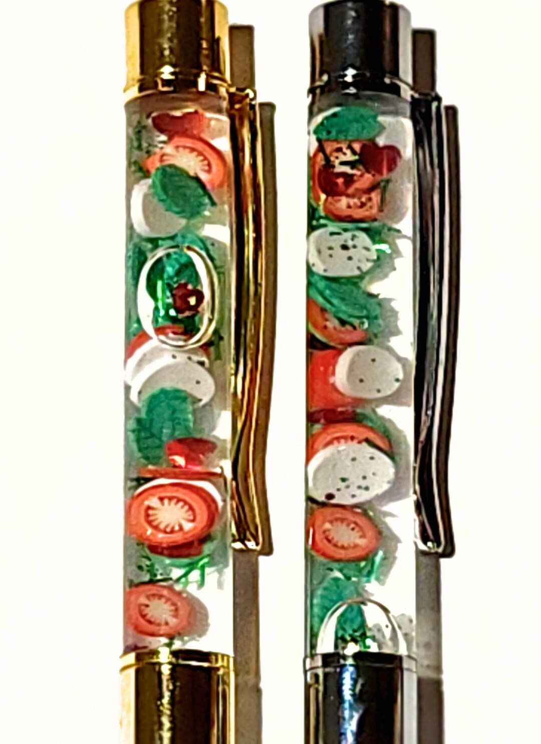 Caprese Salad Floating Pen, Nostalgic Pen, Novelty Gift Pen, Fancy Pen, Glam Pen, Food Lover