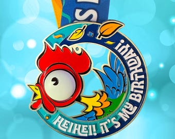Disney HeiHei Birthday Challenge Medal |Spinning Eye Medal Keepsake | Disney Parks Birthday Quest Gift and Souvenir