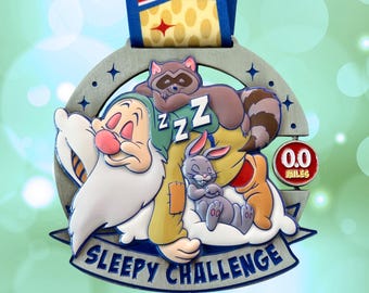 Sleepy Challenge Spinner Medal | RunDisney Race Weekend Non-Runners | Race Supporter | Cheer Squad | Perfect Family Gift | 0.0 Miles
