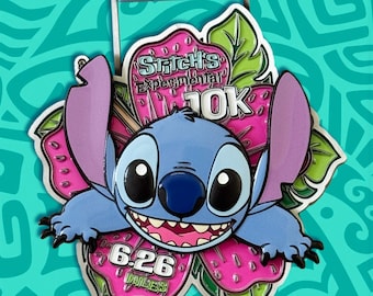 Stitch's Virtual 10K | Spinning Medal Keepsake | Disney Race Medal
