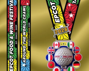 EPCOT Food & Wine Festival Around the World Challenge Passport Medal | 11 Country Flags | Mixed Reality | Digital Passport Photos