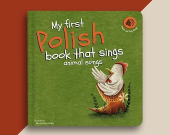 Mi primer libro en polaco que canta canciones de animales / Libro de cartón con música polaca / Libro bilingüe en polaco para bebés, niños pequeños y niños