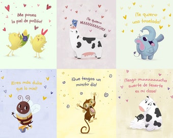 Punny Spanish language Valentine's Day Cards | Printable Valentine's Day Cards in Spanish, Bilingual Valentine's Day Cards