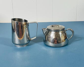 Midcentury Stainless Steel Creamers With Maker Marks