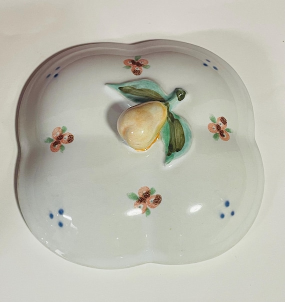 Vintage Porcelain Trinket Box Prestige Place Provence Collection Japan Birds And Blooms View 5