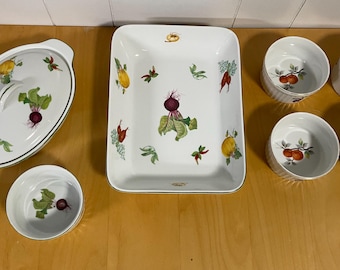 Vintage Oven To Table Cookware Farmhouse Garden Vegetable and Fruit Andrea By Sadek