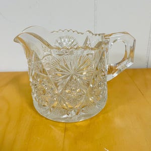Antique EAPG Creamer Lead Crystal Regal Clear Pattern US Glass