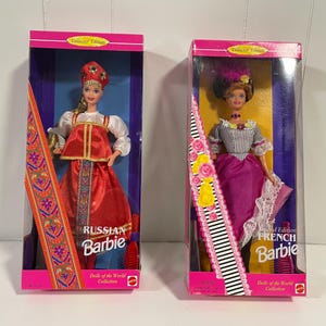 Vintage Barbie Dolls of the World Collector Edition Russian and French New In Box