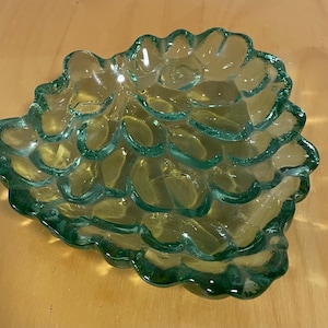 Light Green Glass Grape Cluster Dish Vintage