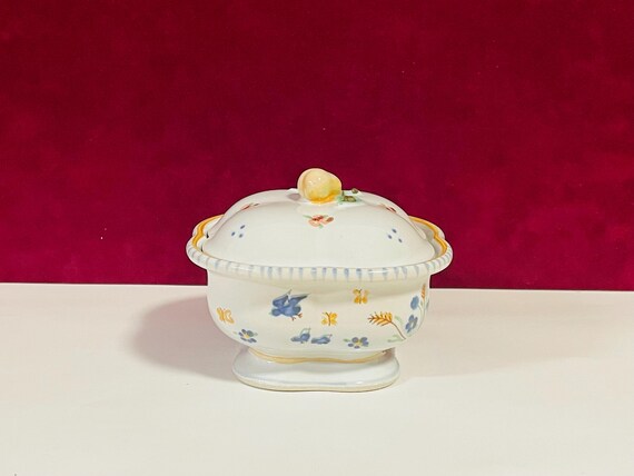 Vintage Porcelain Trinket Box Prestige Place Provence Collection Japan Birds And Blooms