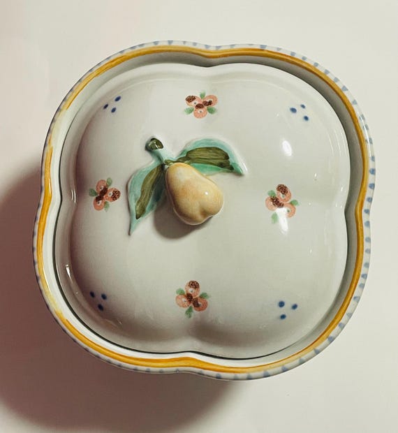Vintage Porcelain Trinket Box Prestige Place Provence Collection Japan Birds And Blooms View 4