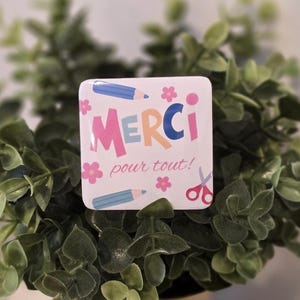 Aimant merci enseignante ou educatrice - cadeau pour fin d'annee