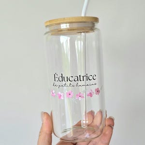 Educatrice - 16 oz beer glass can- personalized cup