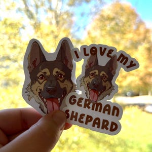 Wasserdichter, von Studio Ghibli inspirierter Aufkleber 'I Love My German Shepard' - Perfekt für Hundeliebhaber!