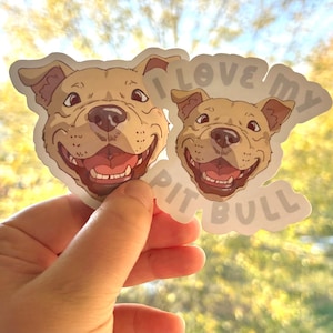 Wasserdichter, von Studio Ghibli inspirierter Aufkleber 'I Love My Pit Bull' - Perfekt für Hundeliebhaber!