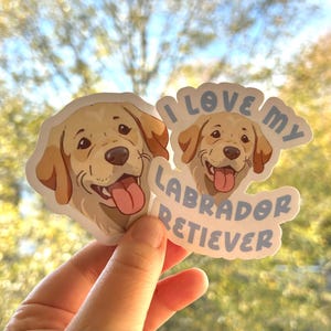 Wasserdichter, von Studio Ghibli inspirierter Aufkleber 'I Love My Labrador Retriever' - Perfekt für Hundeliebhaber!