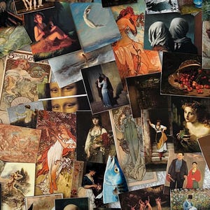 Paquete de pegatinas clásicas de bellas artes: 50 pegatinas impermeables de pinturas famosas, arte para diarios, portátiles y manualidades (paquete 1)