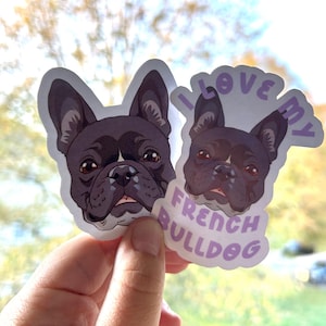 Wasserdichter, von Studio Ghibli inspirierter Aufkleber 'I Love My French Bulldog' - Perfekt für Hundeliebhaber!