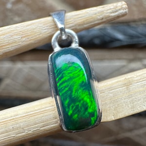 Genuine Chalama Green Opal 925 Solid Sterling Silver Pendant 22mm