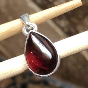 Natural Cabochan Garnet 925 Solid Sterling Silver Pendant 22mm